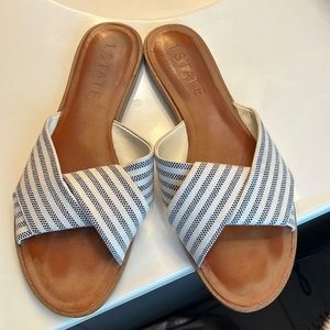 1. State Striped Sandals size 8 Black and Cream